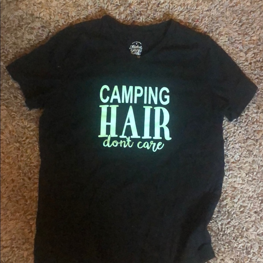 Camping Shirt Mint Writing